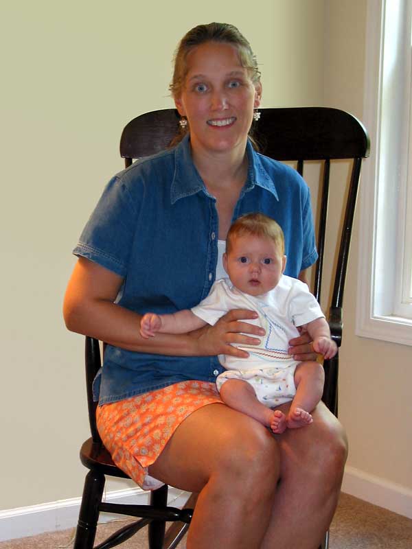 Judy and Rachael in "The Rocker" at age 2 months.